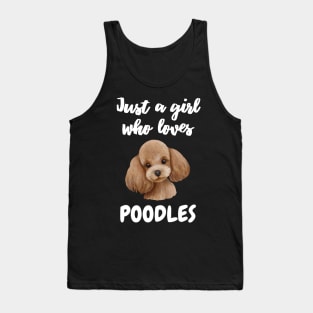 Just a Girl Who Loves Poodles Cute Watercolor Poodle Tank Top